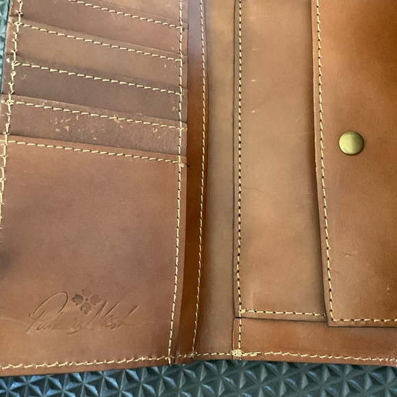 Patricia Nash Terresa Riot Rust Signature Map Print Leather Wallet - Picture 4 of 4